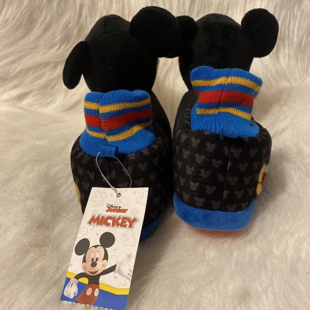 Disney Junior Mickey Mouse Slippers Toddler Boys Size 9-10 Slip On Shoes